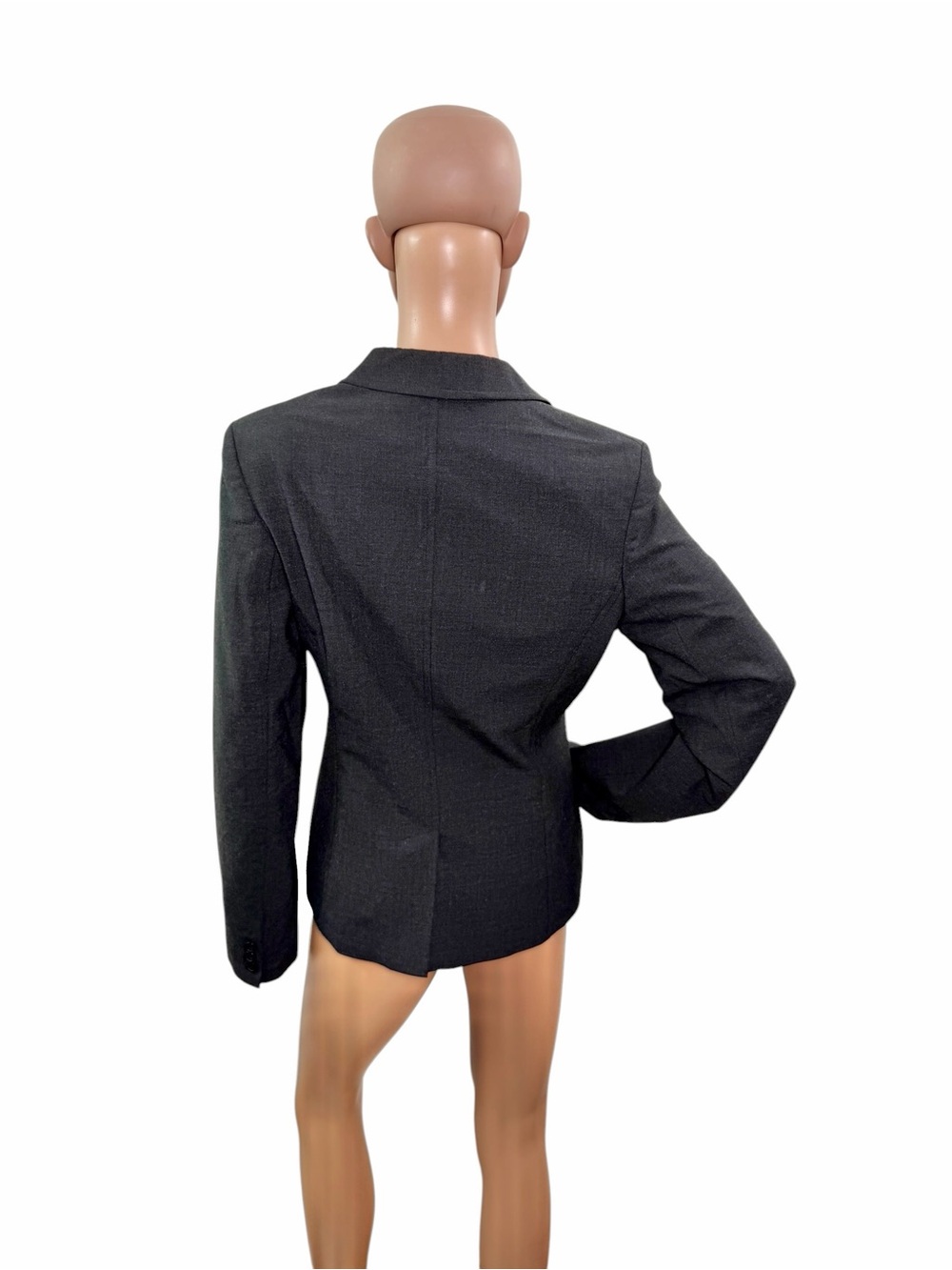 Express Design Studio Women’s Size 6 Long Sleeve Dark Gray 2 Button Blazer - Picture 4 of 9